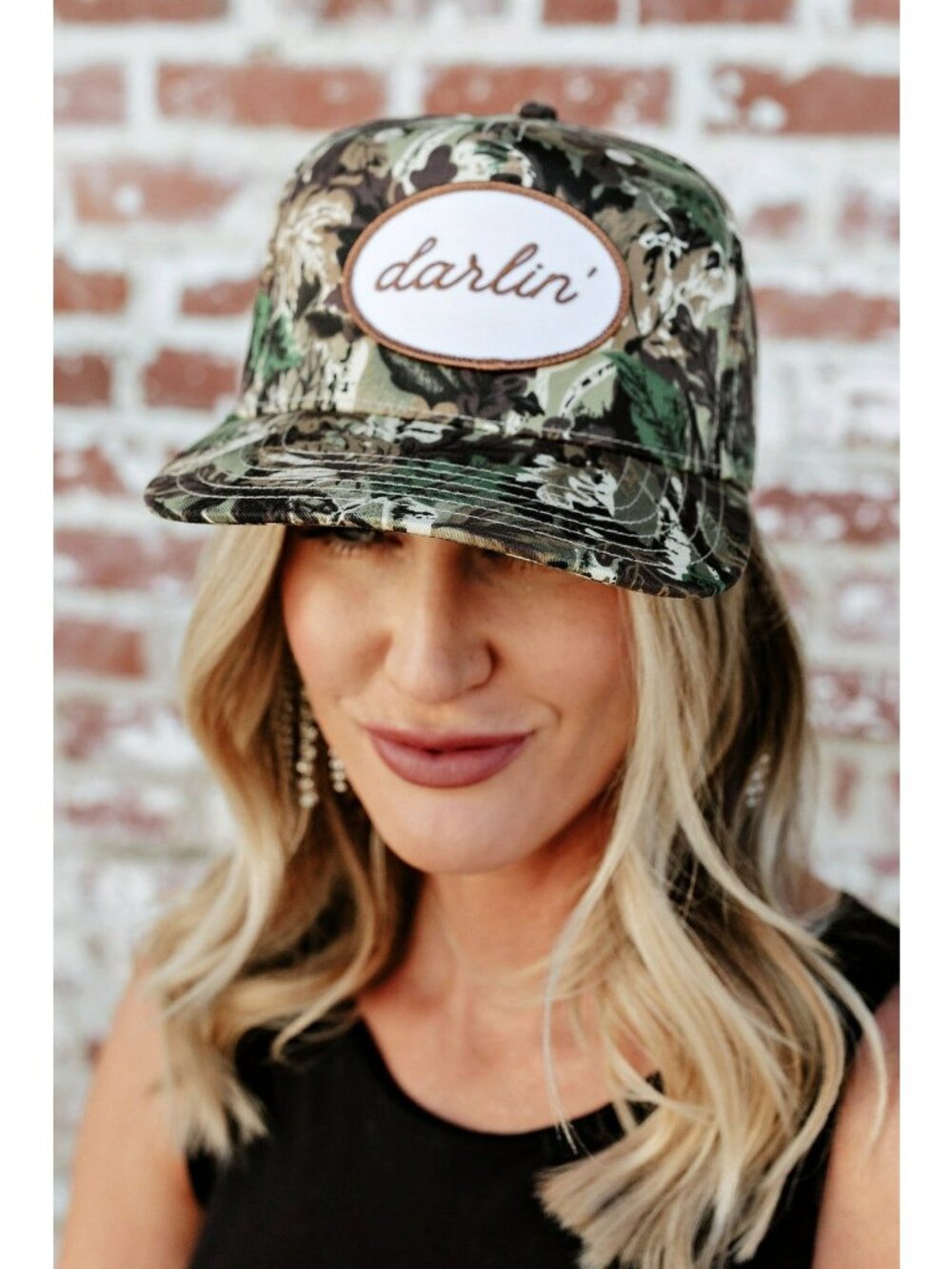 Darlin swimwear DARLIN’ Patch Trucker Hat in Camo NEW Otto Adjustable MSRP $42